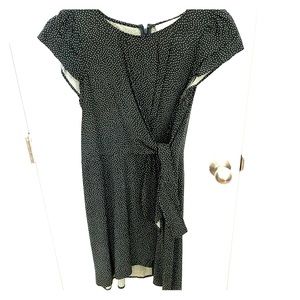 LOFT dark green with white polka dots dress